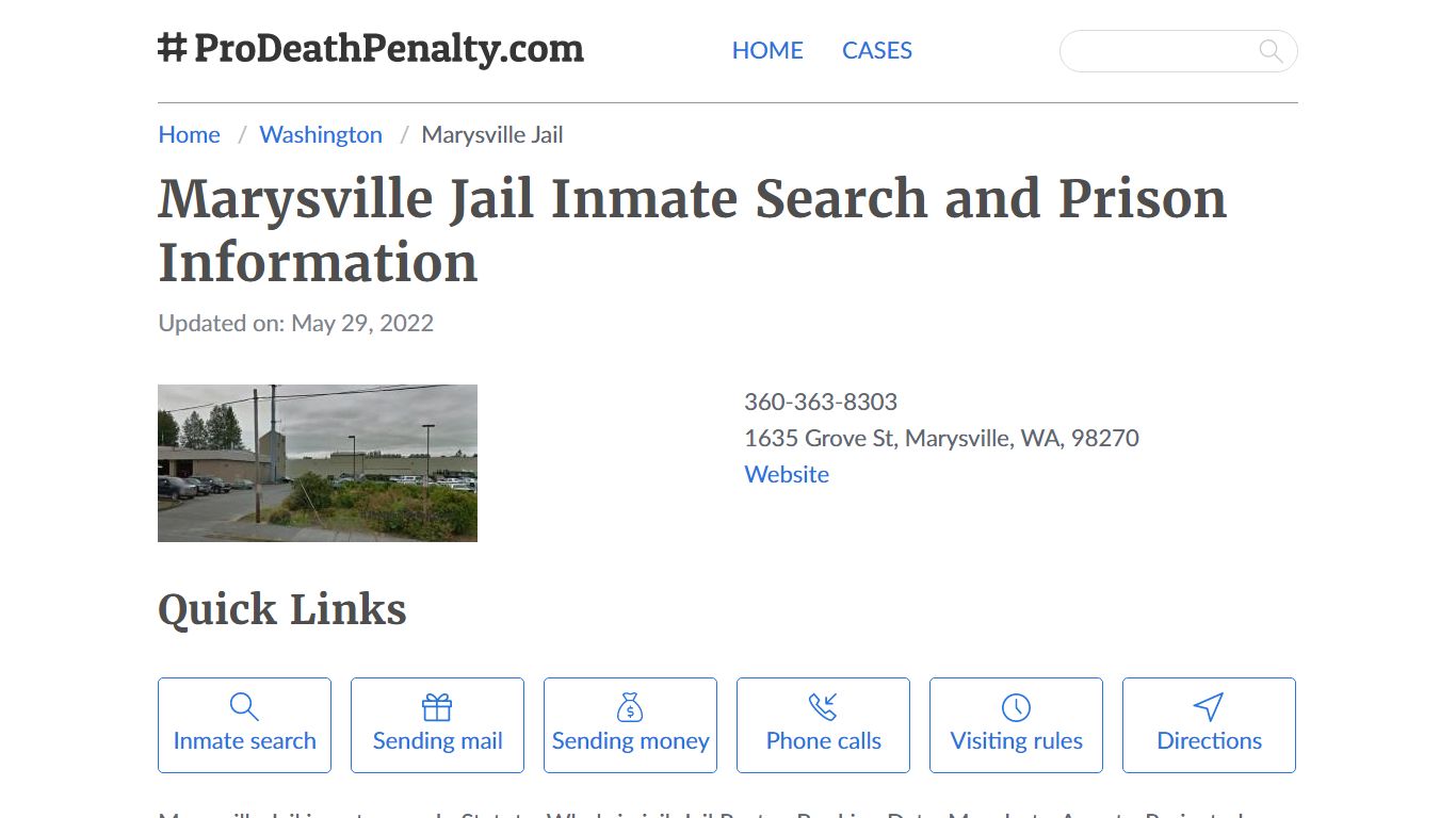 Marysville Jail Inmate Search, Visitation, Phone no ...