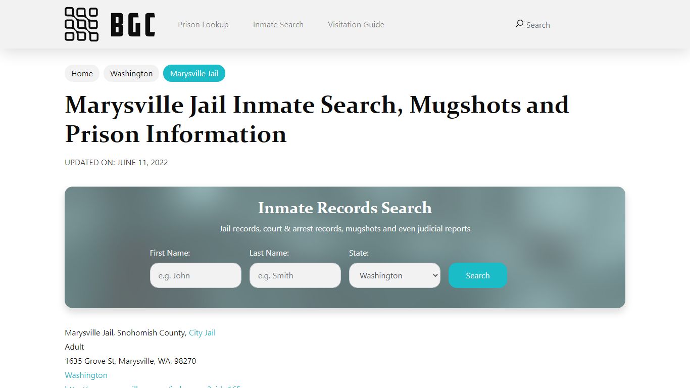 Marysville Jail Inmate Search, Mugshots, Visitation, Phone ...